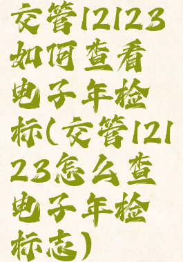 交管12123如何查看电子年检标(交管12123怎么查电子年检标志)