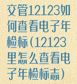 交管12123如何查看电子年检标(12123里怎么查看电子年检标志)