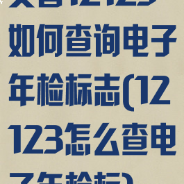 交管12123如何查询电子年检标志(12123怎么查电子年检标)