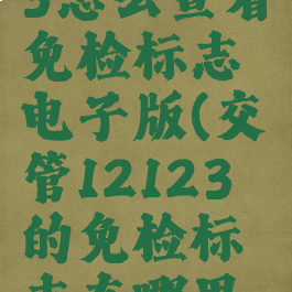 交管12123怎么查看免检标志电子版(交管12123的免检标志在哪里看)