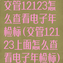 交管12123怎么查看电子年检标(交管12123上面怎么查看电子年检标)