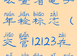 交管12123怎么查看电子年检标志(交管12123在哪看电子年检)