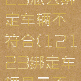 交管12123怎么绑定车辆不符合(12123绑定车辆显示不符合)