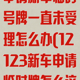 交管12123申请新车临时号牌一直未受理怎么办(12123新车申请临时牌怎么这么慢)