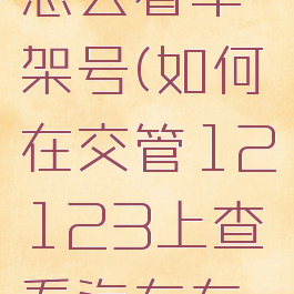 交管123怎么看车架号(如何在交管12123上查看汽车车架号)