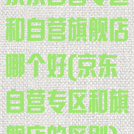 京东自营专区和自营旗舰店哪个好(京东自营专区和旗舰店的区别)