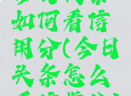 今日头条如何看信用分(今日头条怎么看信誉分)