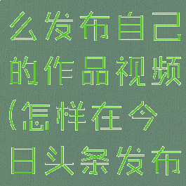 今日头条怎么发布自己的作品视频(怎样在今日头条发布视频)