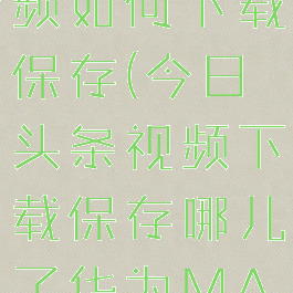 今日头条视频如何下载保存(今日头条视频下载保存哪儿了华为MATE20)