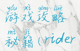 代号rider游戏攻略秘籍(rider名字)