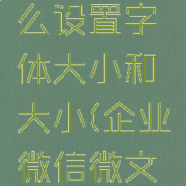 企业微信电脑版怎么设置字体大小和大小(企业微信微文档字体大小)