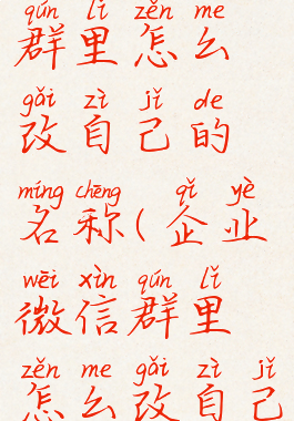 企业微信群里怎么改自己的名称(企业微信群里怎么改自己的昵称)