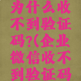 企业微信为什么收不到验证码?(企业微信收不到验证码怎么办)