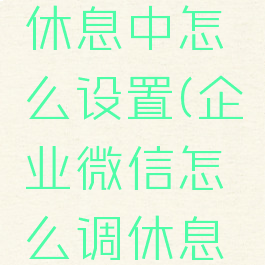 企业微信休息中怎么设置(企业微信怎么调休息模式)