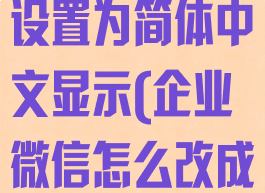 企业微信怎么设置为简体中文显示(企业微信怎么改成中文)