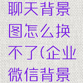 企业微信聊天背景图怎么换不了(企业微信背景怎么改)