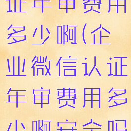 企业微信认证年审费用多少啊(企业微信认证年审费用多少啊安全吗)