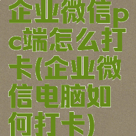 企业微信pc端怎么打卡(企业微信电脑如何打卡)