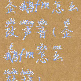企鹅fm怎么改声音(企鹅fm怎么转换)