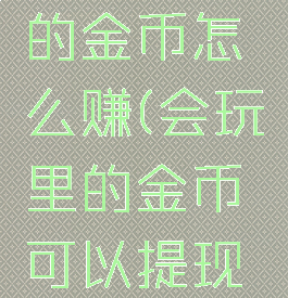 会玩里面的金币怎么赚(会玩里的金币可以提现吗)
