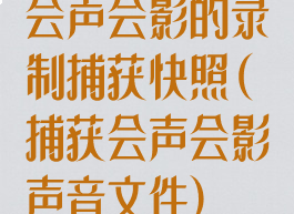 会声会影的录制捕获快照(捕获会声会影声音文件)