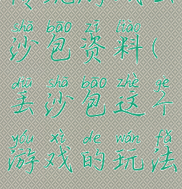 传统游戏丢沙包资料(丢沙包这个游戏的玩法)