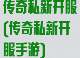 传奇私新开服(传奇私新开服手游)