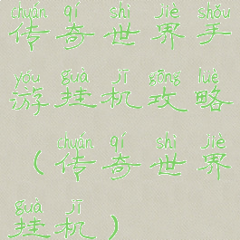 传奇世界手游挂机攻略(传奇世界挂机)