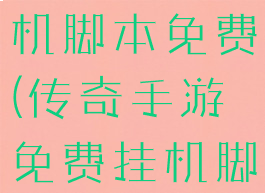 传奇外传挂机脚本免费(传奇手游免费挂机脚本)
