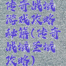 传奇战域游戏攻略秘籍(传奇战域圣域攻略)