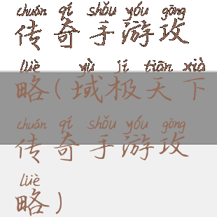 传奇手游攻略(域极天下传奇手游攻略)