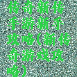 传奇新传手游新手攻略(新传奇游戏攻略)