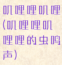 叽哩哩叽哩(叽哩哩叽哩哩的虫鸣声)