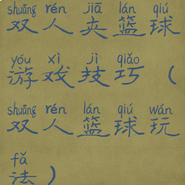 双人夹篮球游戏技巧(双人篮球玩法)