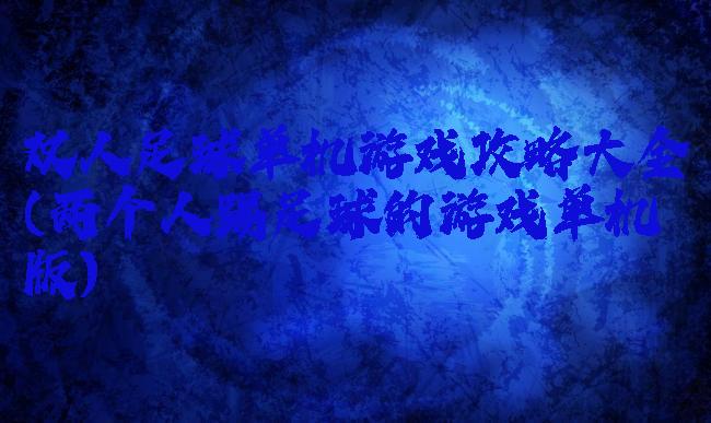 双人足球单机游戏攻略大全(两个人踢足球的游戏单机版)