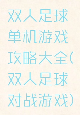 双人足球单机游戏攻略大全(双人足球对战游戏)