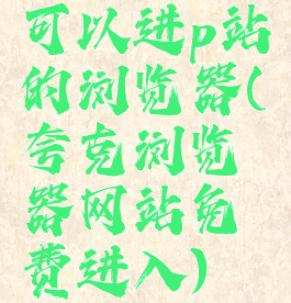 可以进p站的浏览器(夸克浏览器网站免费进入)