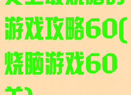 史上最烧脑的游戏攻略60(烧脑游戏60关)