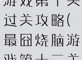 史上最烧脑游戏第十关过关攻略(最囧烧脑游戏第十二关怎么过)
