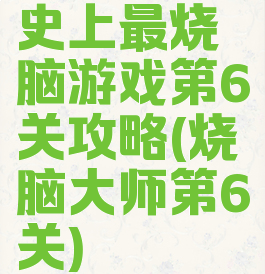 史上最烧脑游戏第6关攻略(烧脑大师第6关)