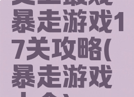 史上最贱暴走游戏17关攻略(暴走游戏大全)