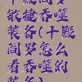 十殿阎罗敏捷吞噬装备(十殿阎罗怎么看吞噬的装备)