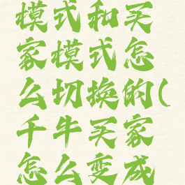 千牛卖家模式和买家模式怎么切换的(千牛买家怎么变成卖家平台)