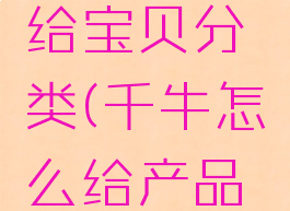 千牛怎么给宝贝分类(千牛怎么给产品分类)