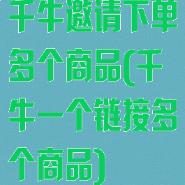 千牛邀请下单多个商品(千牛一个链接多个商品)