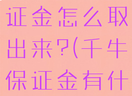 千牛里的保证金怎么取出来?(千牛保证金有什么好处)