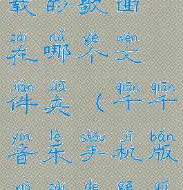 千千音乐下载的歌曲在哪个文件夹(千千音乐手机版下载的歌曲)