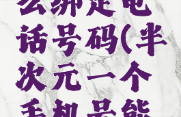 半次元怎么绑定电话号码(半次元一个手机号能绑几个号)