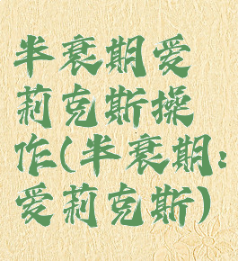 半衰期爱莉克斯操作(半衰期:爱莉克斯)