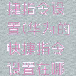 华为的快捷指令设置(华为的快捷指令设置在哪里)